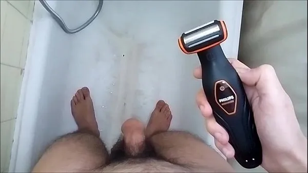 New Shaving My Big Thick Sexy Hot Hairy Cock & Balls in the BathRoom fine Tube