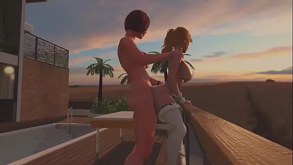 새로운 Redhead Shemale fucks Blonde Tranny - Anal Sex, 3D Futanari Cartoon Porno On the Sunset 파인 튜브