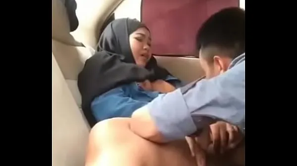 New Hijab girl in car with boyfriend fine Tube