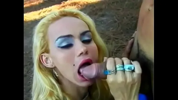New Young blonde transvestite is fucked in the ass under a tree fine Tube