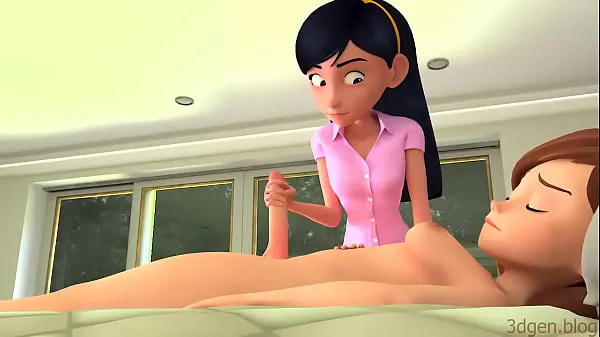 Νέος Violet gives Handjob to m. The Incredibles Porn λεπτός σωλήνας