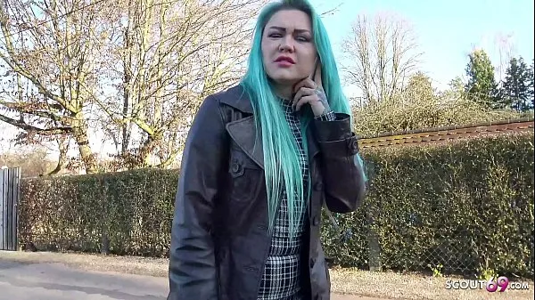 New GERMAN SCOUT - GREEN HAIR GIRL TALK TO FUCK FOR CASH AT REAL PICK UP CASTING fine Tube