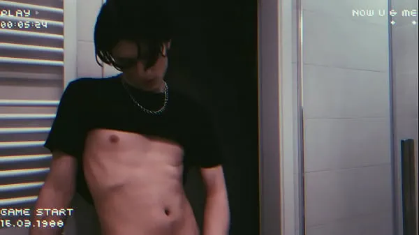 New young twink boy jerking in bathroom solo fine Tube