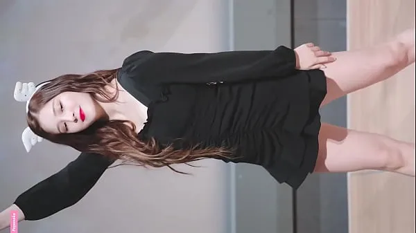 Νέος Official account [Meow dirty] Korean actress Nancy black tight skirt sexy hot dance close-up version λεπτός σωλήνας