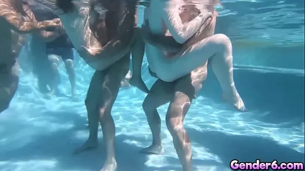New Trans Pool Party! This orgy is just WOW fine Tube