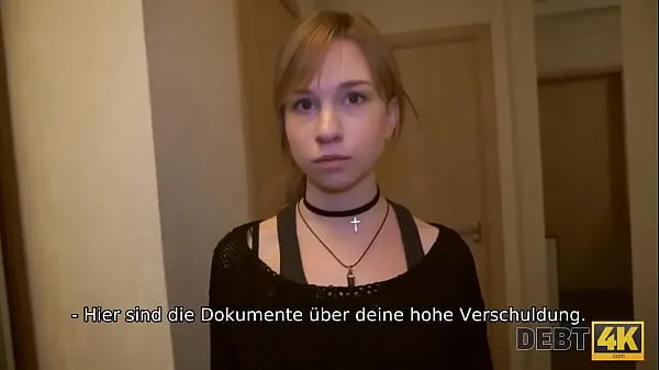 Új DEBT4k. Teen debtor pays for debt with tender mouth and vagina finomcső