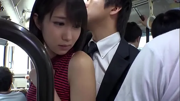 Νέος Horny beautiful japanese fucked on bus λεπτός σωλήνας