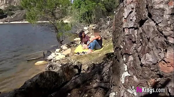 New VOYEUR FUCK: Filming an amateur couple outdoors fine Tube