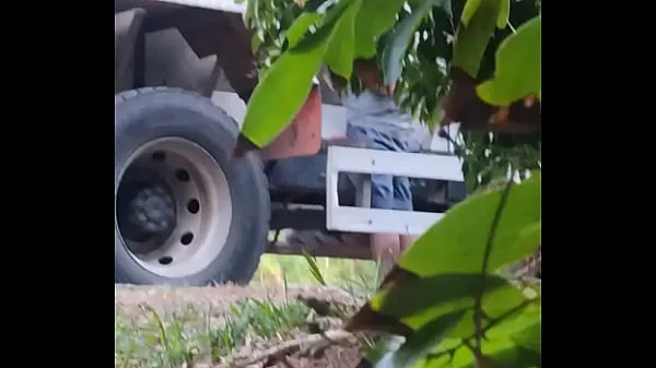New truck driver jacking off fine Tube