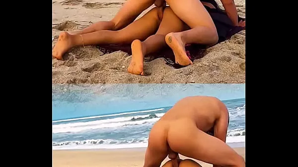 Νέος UNKNOWN male fucks me after showing him my ass on public beach λεπτός σωλήνας