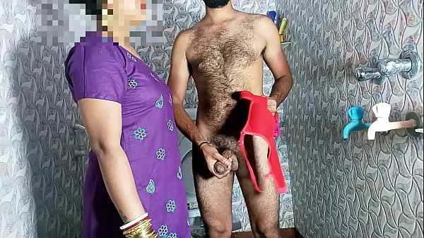 New Stepmother caught shaking cock in bra-panties in bathroom then got pussy licked - Porn in Clear Hindi voice fine Tube