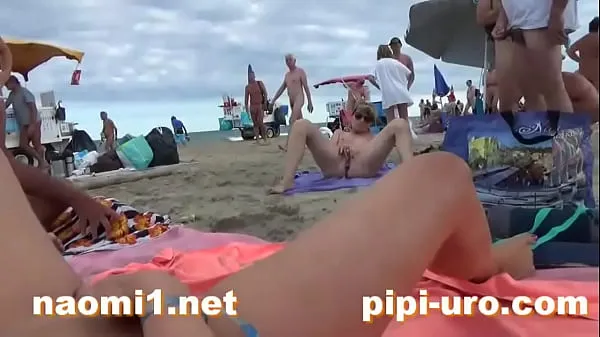 New girl masturbate on beach fine Tube