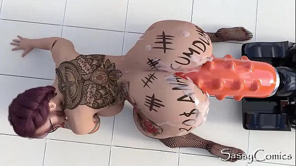 Yeni Extreme Monster Dildo Anal Fuck Machine Asshole Stretching - 3D Animation ince tüp