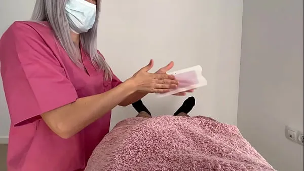 Νέος Cock waxing by cute amateur girl who gives me a surprise handjob until I finish cumming λεπτός σωλήνας