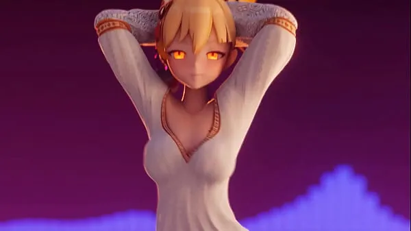 Baru Genshin Impact (Hentai) ENF CMNF MMD - blonde Yoimiya starts dancing until her clothes disappear showing her big tits, ass and pussy tiub halus