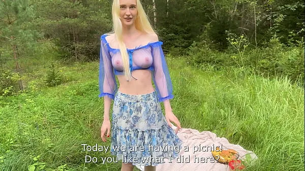 Nowa She Got a Creampie on a Picnic - Public Amateur Sex cienka rurka