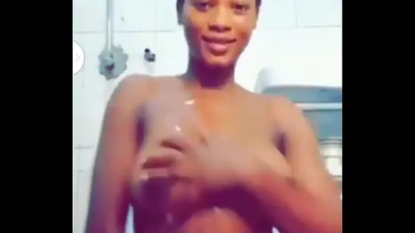 Új Perfect tits ebony teasing in the washroom erotic finomcső