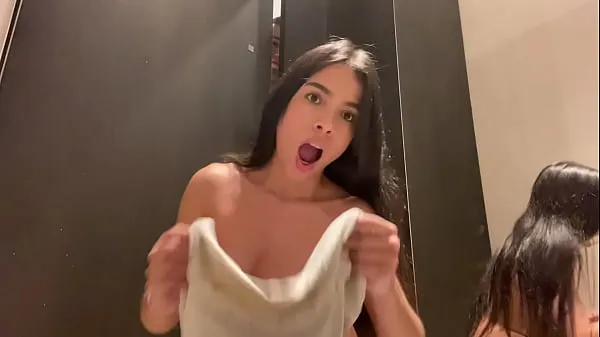 New They caught me in the store fitting room squirting, cumming everywhere fine Tube